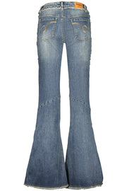 JEANS EM ALGODÃO DESIGUAL MULHER AZUIS