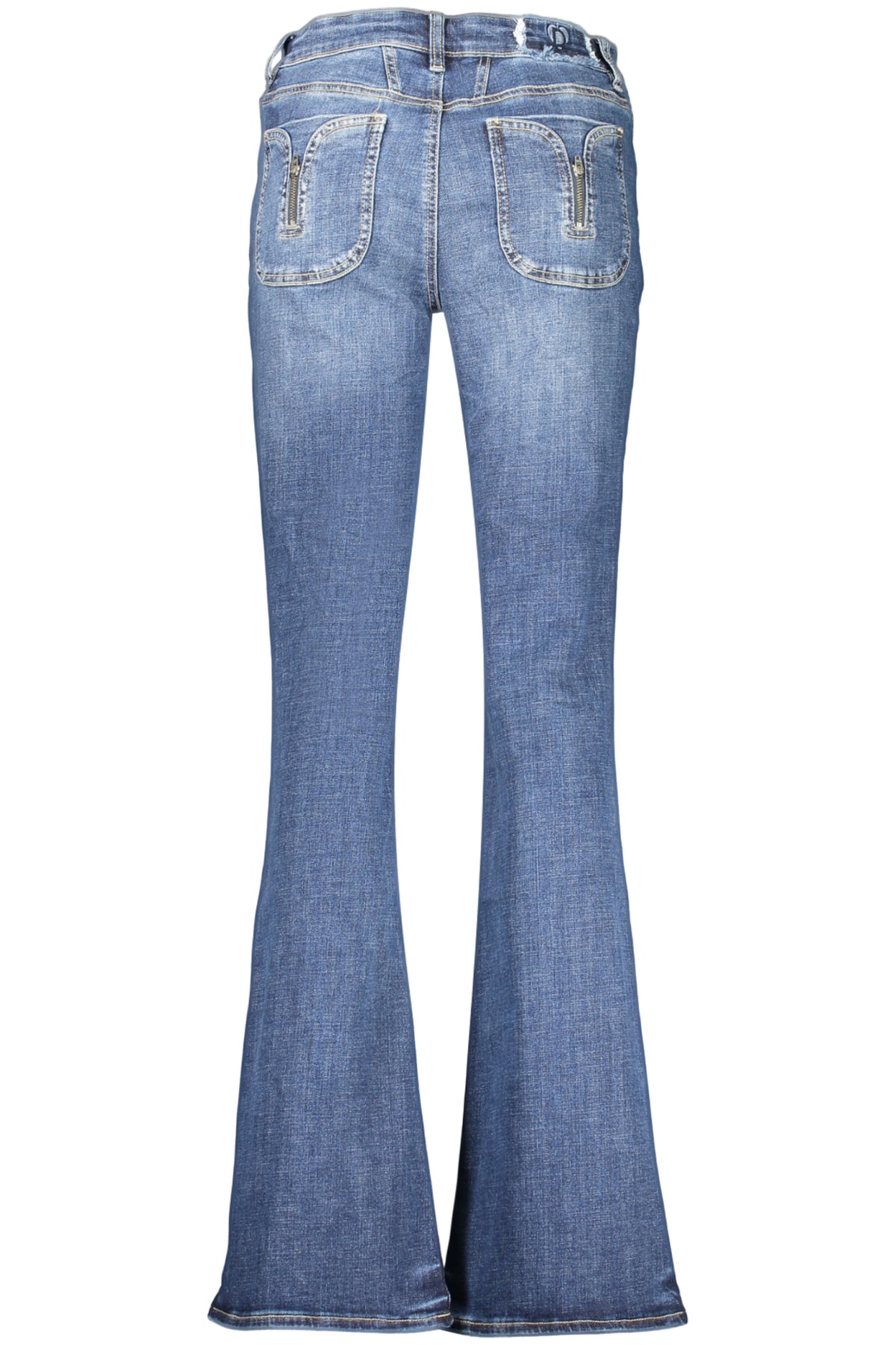 JEANS EM ALGODÃO DESIGUAL MULHER AZUIS
