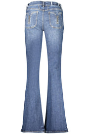 JEANS EM ALGODÃO DESIGUAL MULHER AZUIS