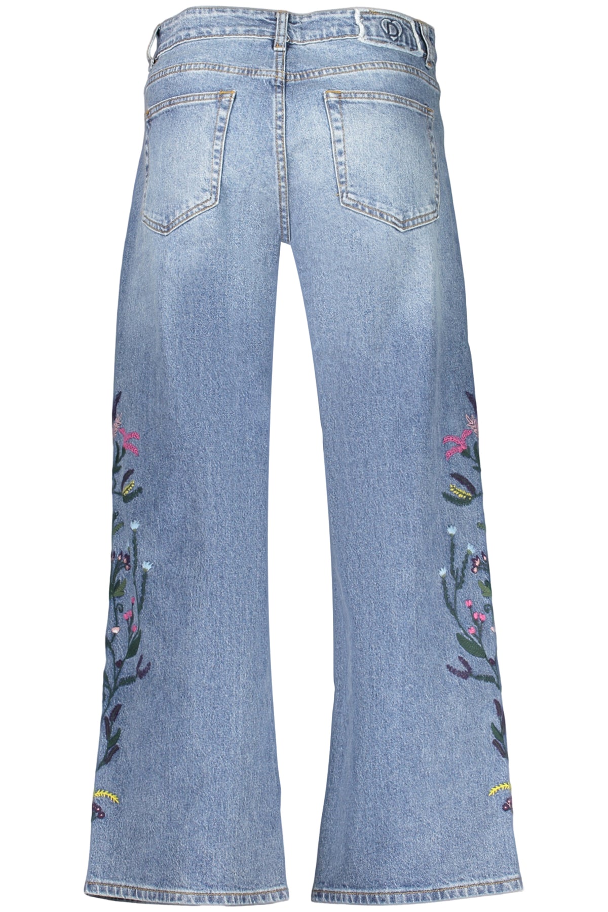 JEANS EM ALGODÃO DESIGUAL MULHER AZUIS