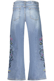 JEANS EM ALGODÃO DESIGUAL MULHER AZUIS