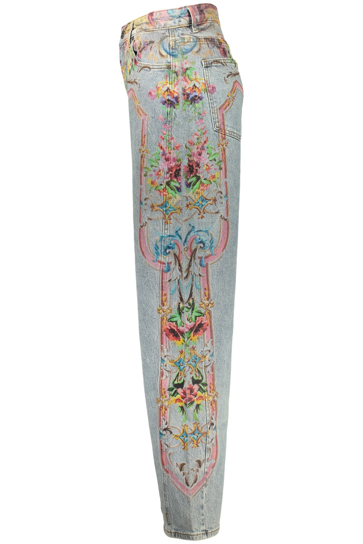 JEANS EM ALGODÃO DESIGUAL MULHER AZUIS