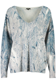 CAMISOLA COM LOGÓTIPO DESIGUAL MULHER AZUL CLARO