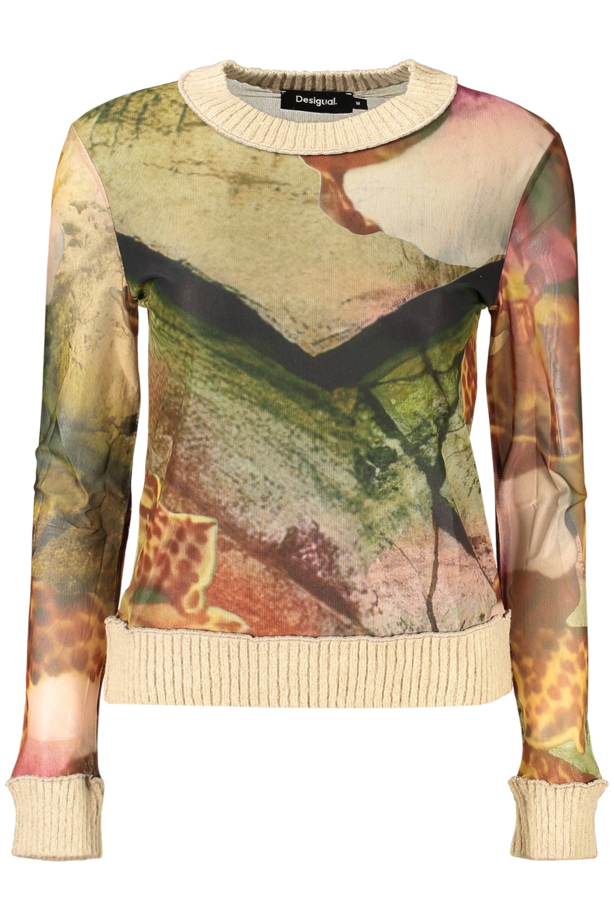CAMISOLA COM LOGÓTIPO DESIGUAL MULHER BEGE