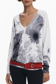 CAMISOLA COM LOGÓTIPO DESIGUAL MULHER BRANCA