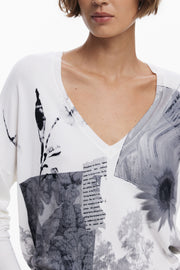 CAMISOLA COM LOGÓTIPO DESIGUAL MULHER BRANCA