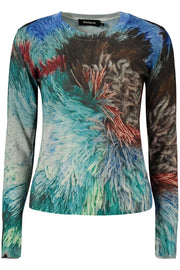 CAMISOLA EM LINHO DESIGUAL MULHER AZUL