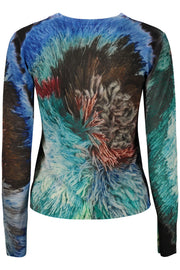 CAMISOLA EM LINHO DESIGUAL MULHER AZUL