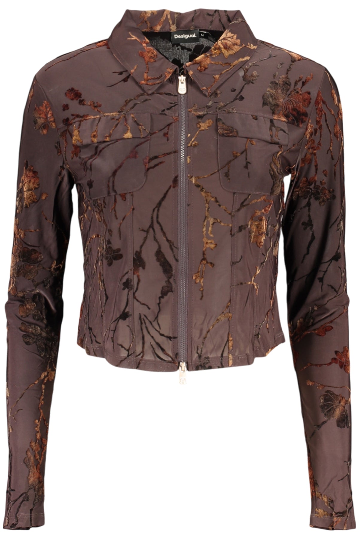 CAMISOLA COM FECHO DESIGUAL MULHER CASTANHA