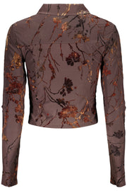 CAMISOLA COM FECHO DESIGUAL MULHER CASTANHA