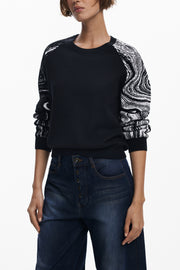 CAMISOLA COM LOGÓTIPO DESIGUAL MULHER PRETA