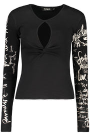 CAMISOLA EM ALGODÃO DESIGUAL MULHER PRETA