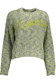 WOMEN'S GREEN DESIGUAL SWEATER