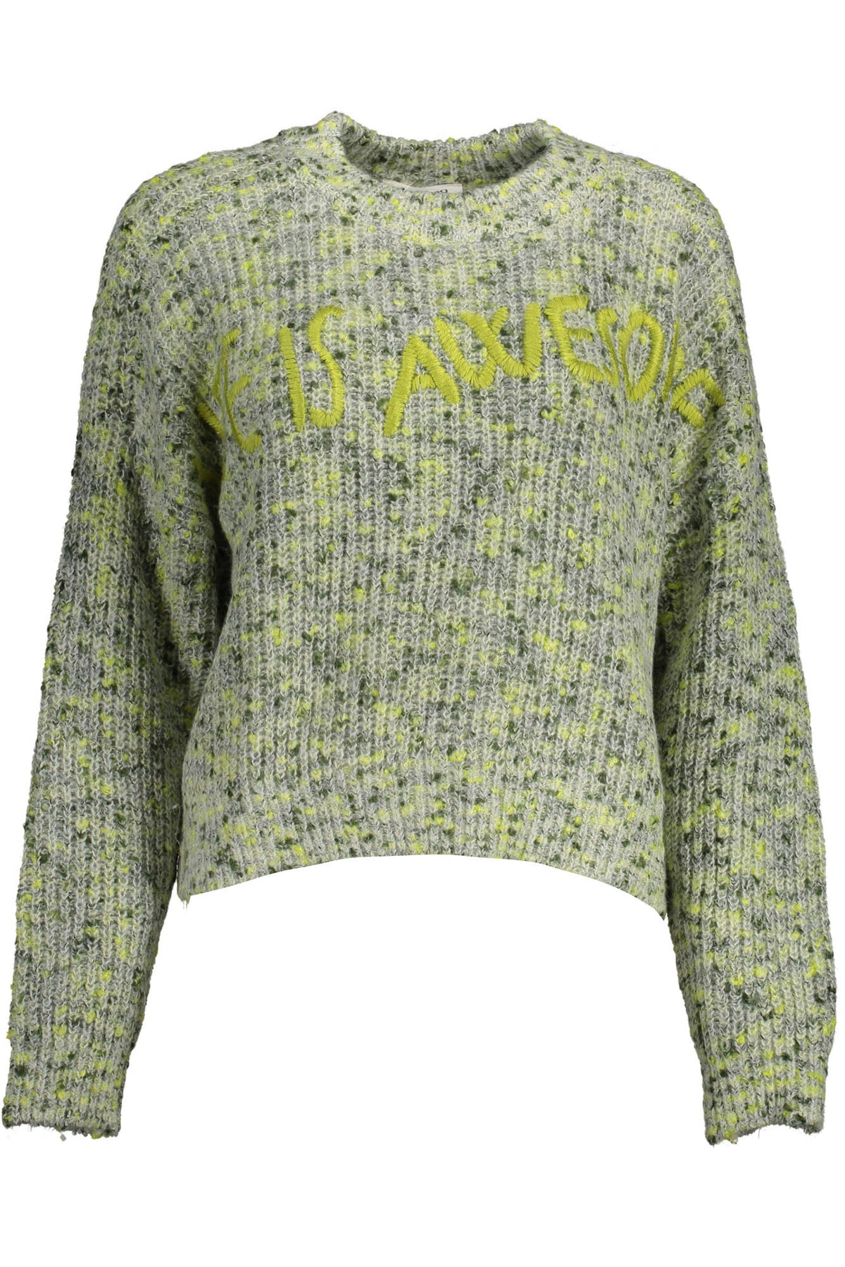 WOMEN'S GREEN DESIGUAL SWEATER