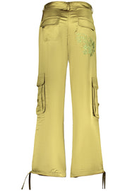 CALÇAS COM ATACADORES DESIGUAL MULHER VERDES