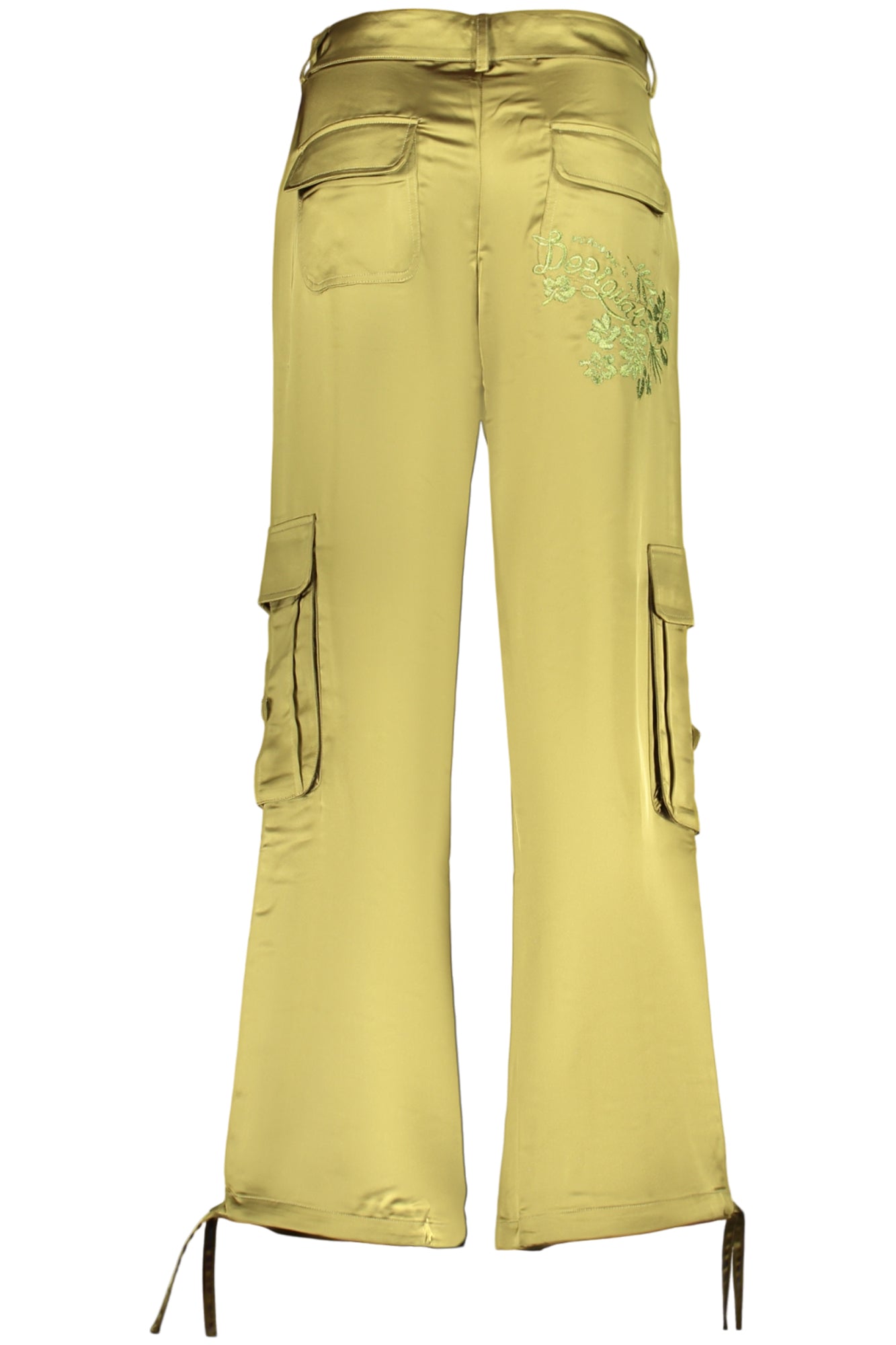 CALÇAS COM ATACADORES DESIGUAL MULHER VERDES