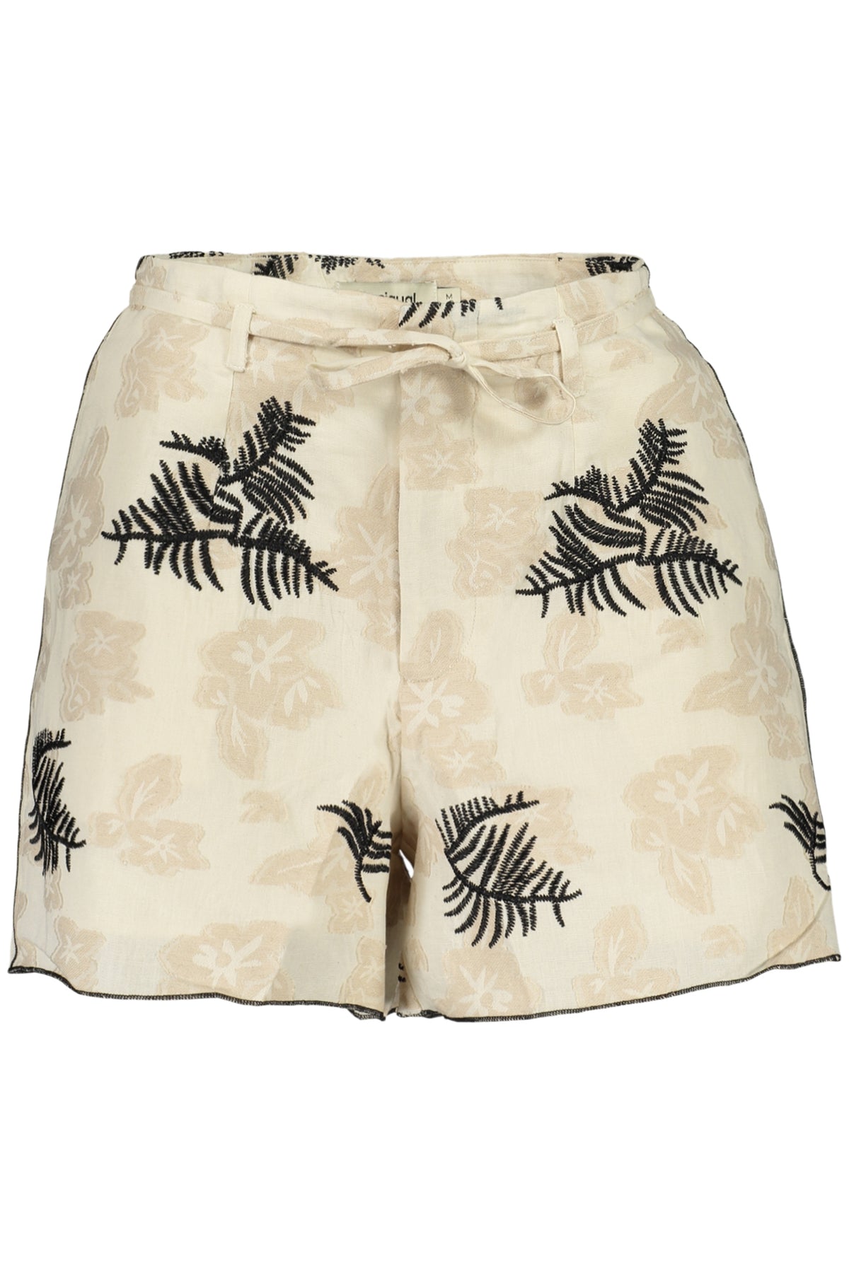 CALÇAS COM ATACADORES DESIGUAL MULHER BEGES
