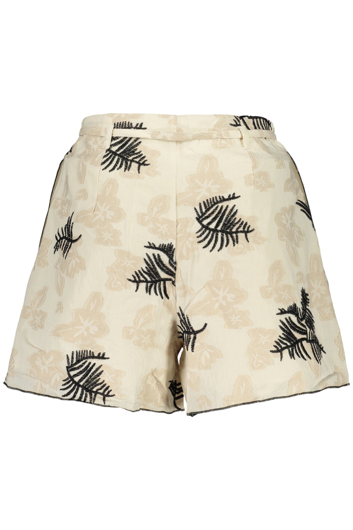 CALÇAS COM ATACADORES DESIGUAL MULHER BEGES