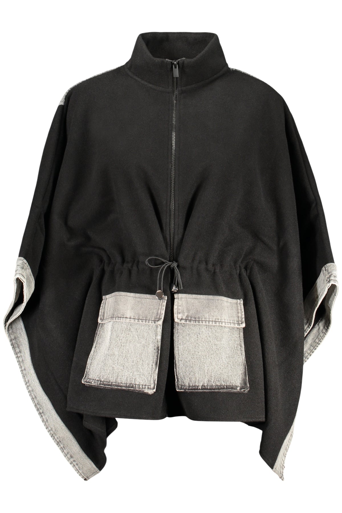 CAMISOLA EM ALGODÃO DESIGUAL MULHER PRETA
