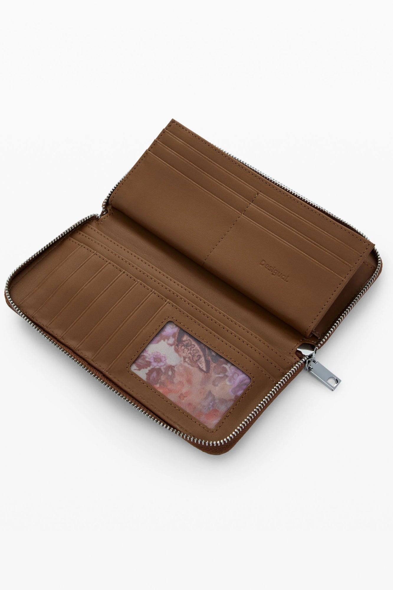 CARTEIRA COM FECHO DESIGUAL MULHER CASTANHA
