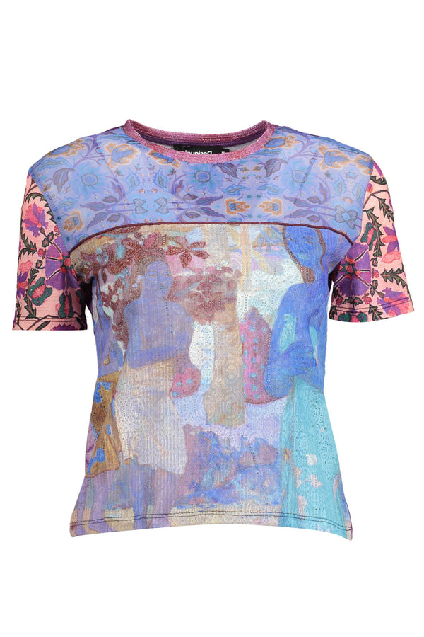 Desigual Mulher Short Sleeve T-Shirt Light Azul