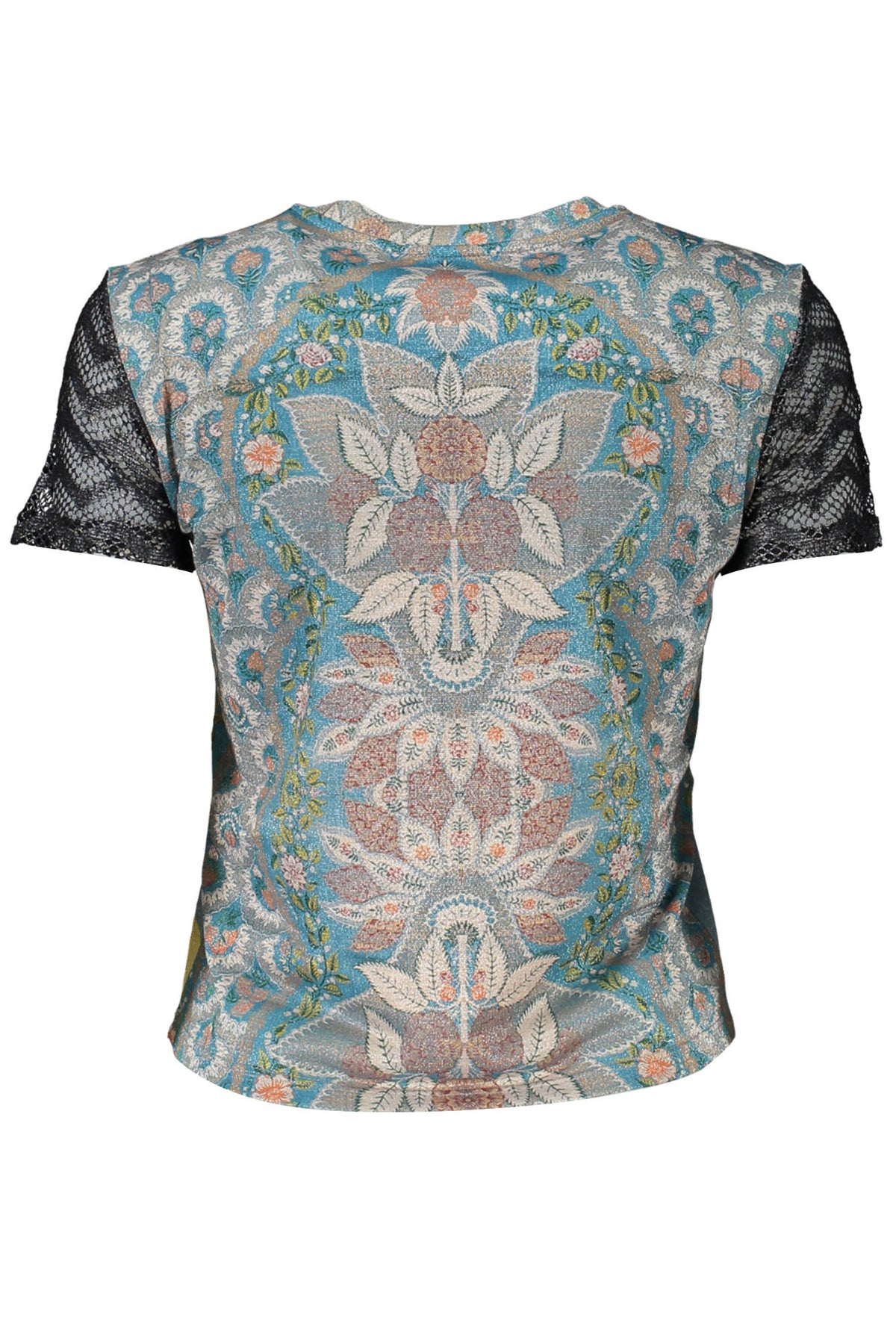 T-SHIRT COM ESTAMPADO DESIGUAL MULHER AZUL CLARO