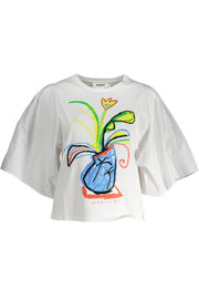 T-SHIRT EM ALGODÃO DESIGUAL MULHER BRANCA