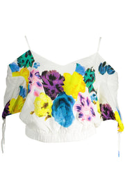 T-SHIRT COM LOGÓTIPO DESIGUAL MULHER BRANCA