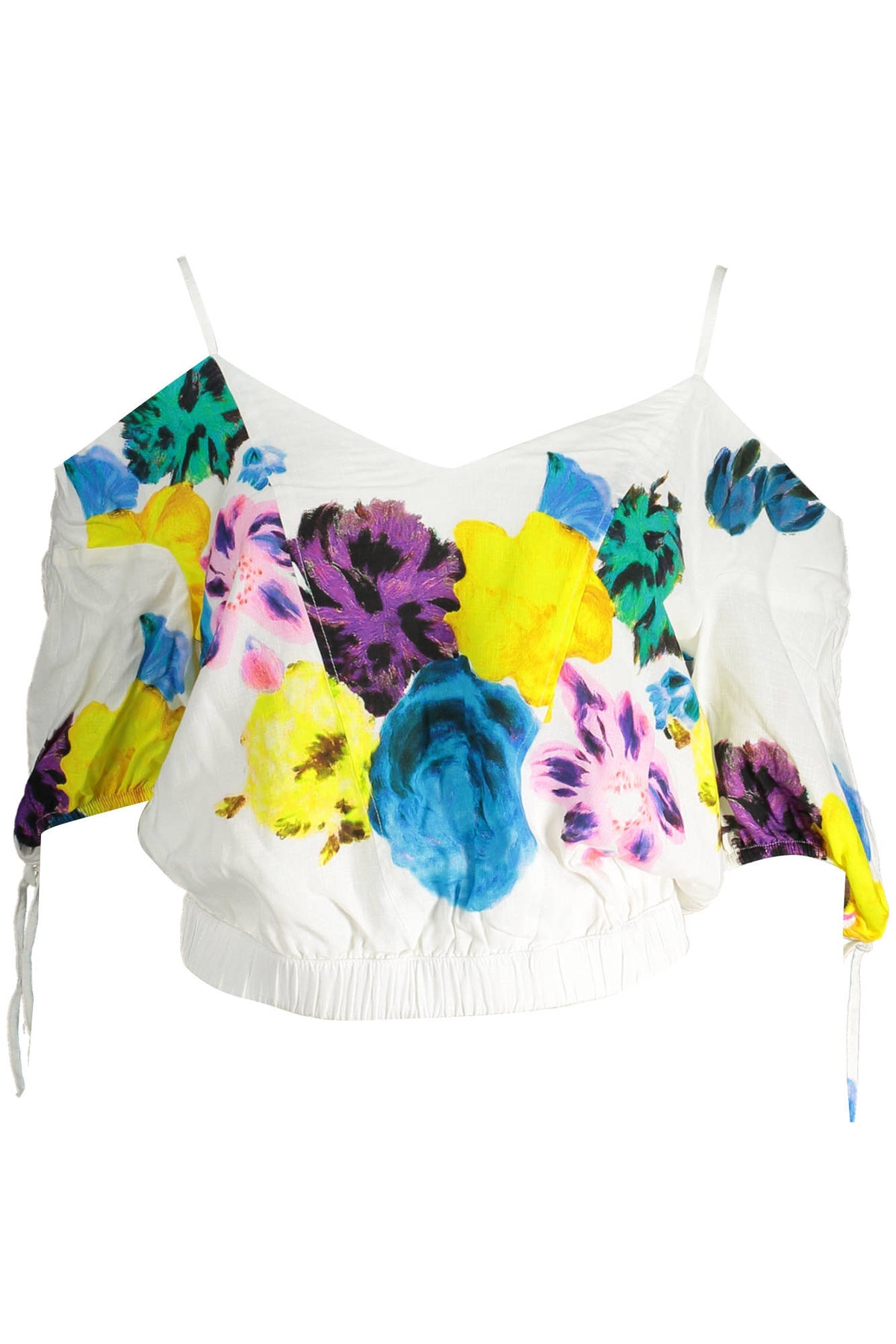 T-SHIRT COM LOGÓTIPO DESIGUAL MULHER BRANCA