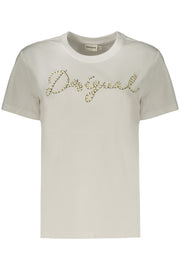 T-SHIRT EM ALGODÃO DESIGUAL MULHER BRANCA