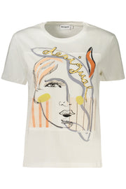 T-SHIRT EM ALGODÃO DESIGUAL MULHER BRANCA