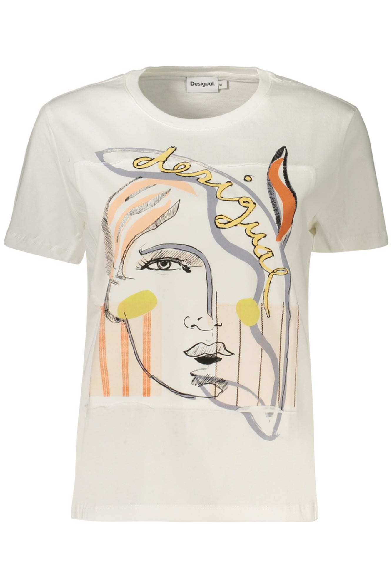 T-SHIRT EM ALGODÃO DESIGUAL MULHER BRANCA