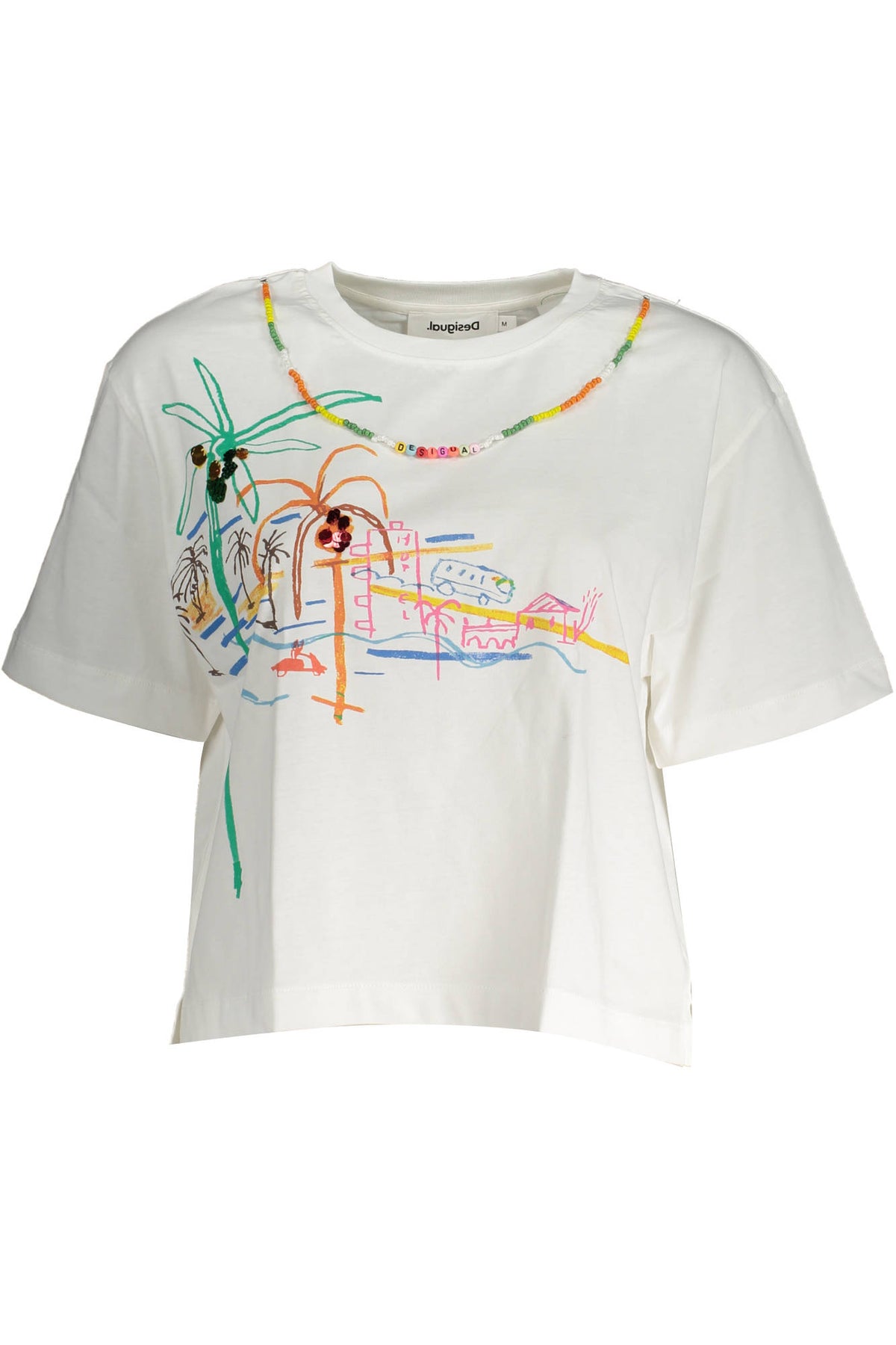 WOMEN'S DESIGUAL WHITE SHORT SLEEVE T-SHIRT