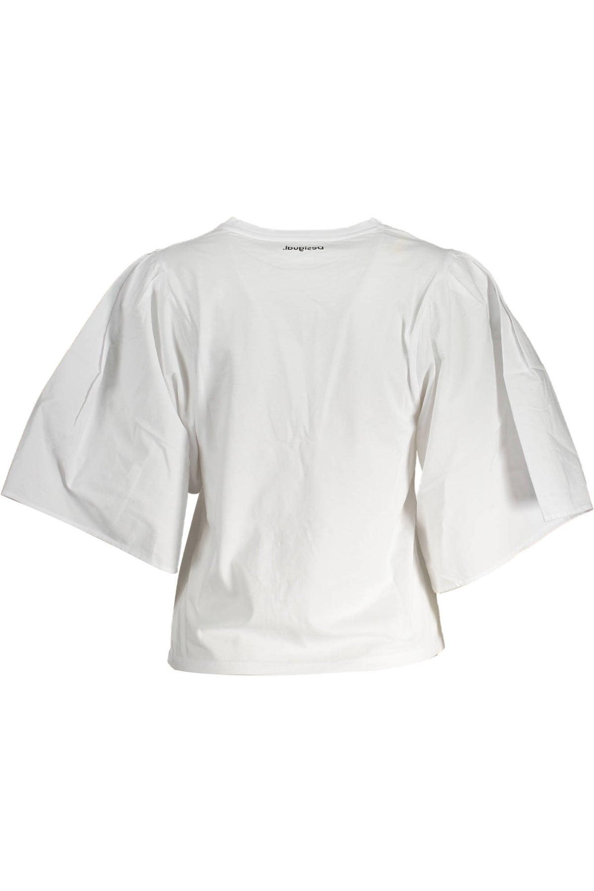 T-SHIRT EM ALGODÃO DESIGUAL MULHER BRANCA