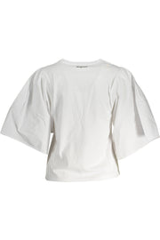 T-SHIRT EM ALGODÃO DESIGUAL MULHER BRANCA