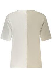 T-SHIRT EM ALGODÃO DESIGUAL MULHER BRANCA