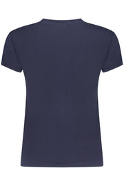 T-SHIRT EM ALGODÃO DESIGUAL MULHER AZUL