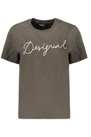 T-SHIRT EM ALGODÃO DESIGUAL MULHER CINZENTA