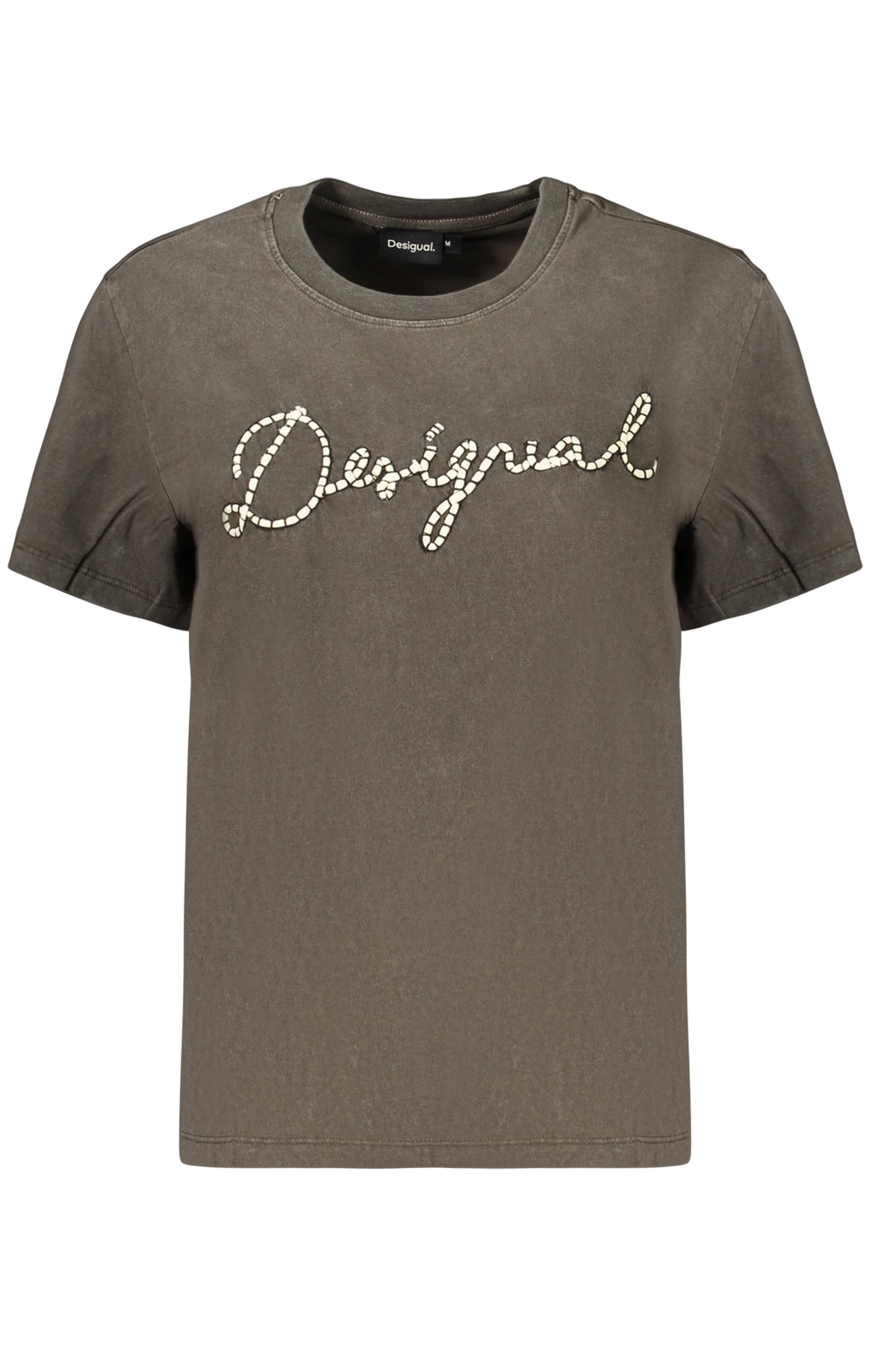 T-SHIRT EM ALGODÃO DESIGUAL MULHER CINZENTA