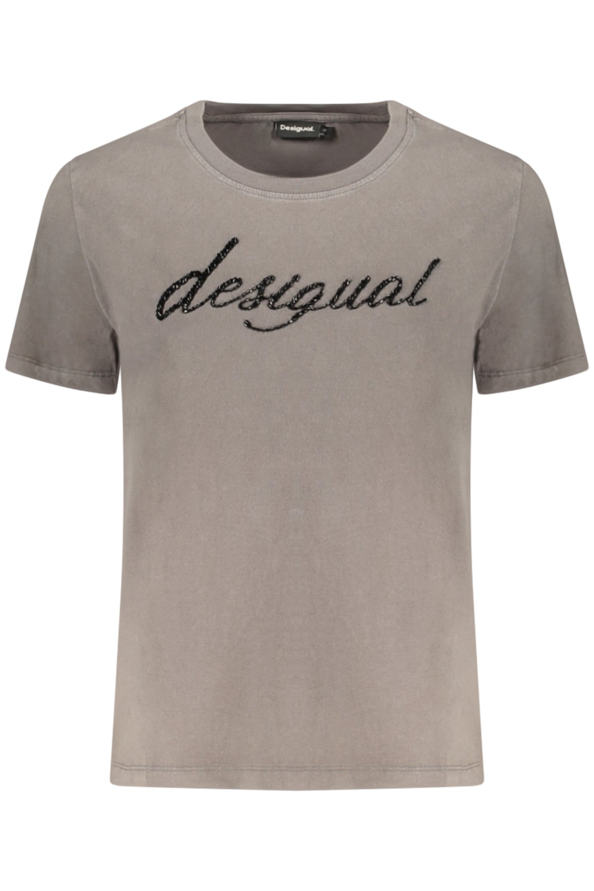 T-SHIRT EM ALGODÃO DESIGUAL MULHER CINZENTA