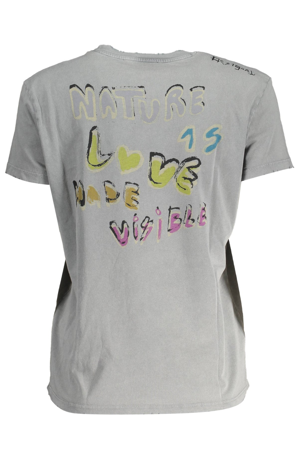 T-SHIRT EM ALGODÃO DESIGUAL MULHER CINZENTA