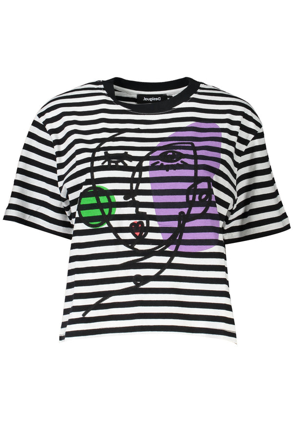 T-SHIRT MANGA CURTA MULHER NEGRA DESIGUAL