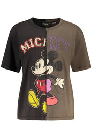 T-SHIRT EM ALGODÃO DESIGUAL MULHER PRETA