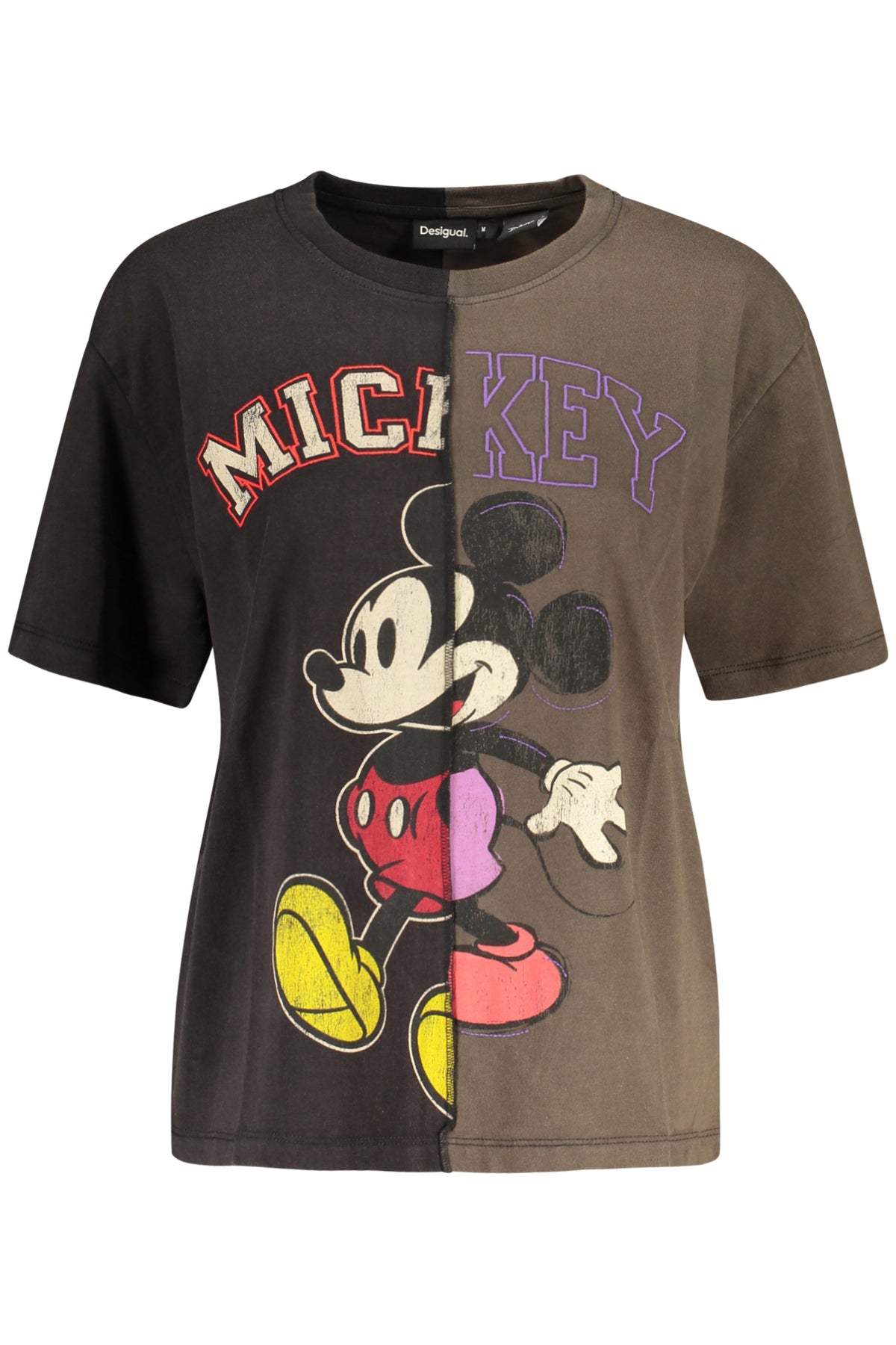 T-SHIRT EM ALGODÃO DESIGUAL MULHER PRETA