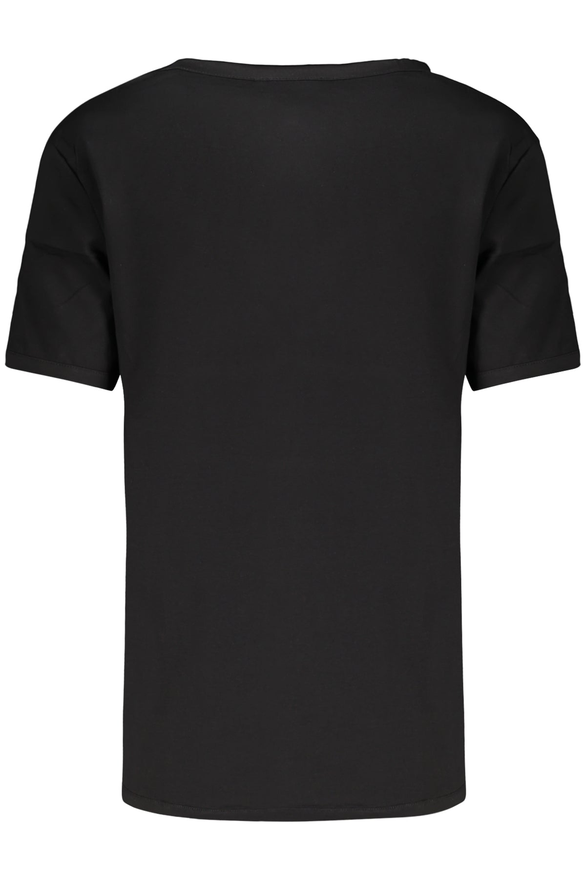 T-SHIRT EM ALGODÃO DESIGUAL MULHER PRETA