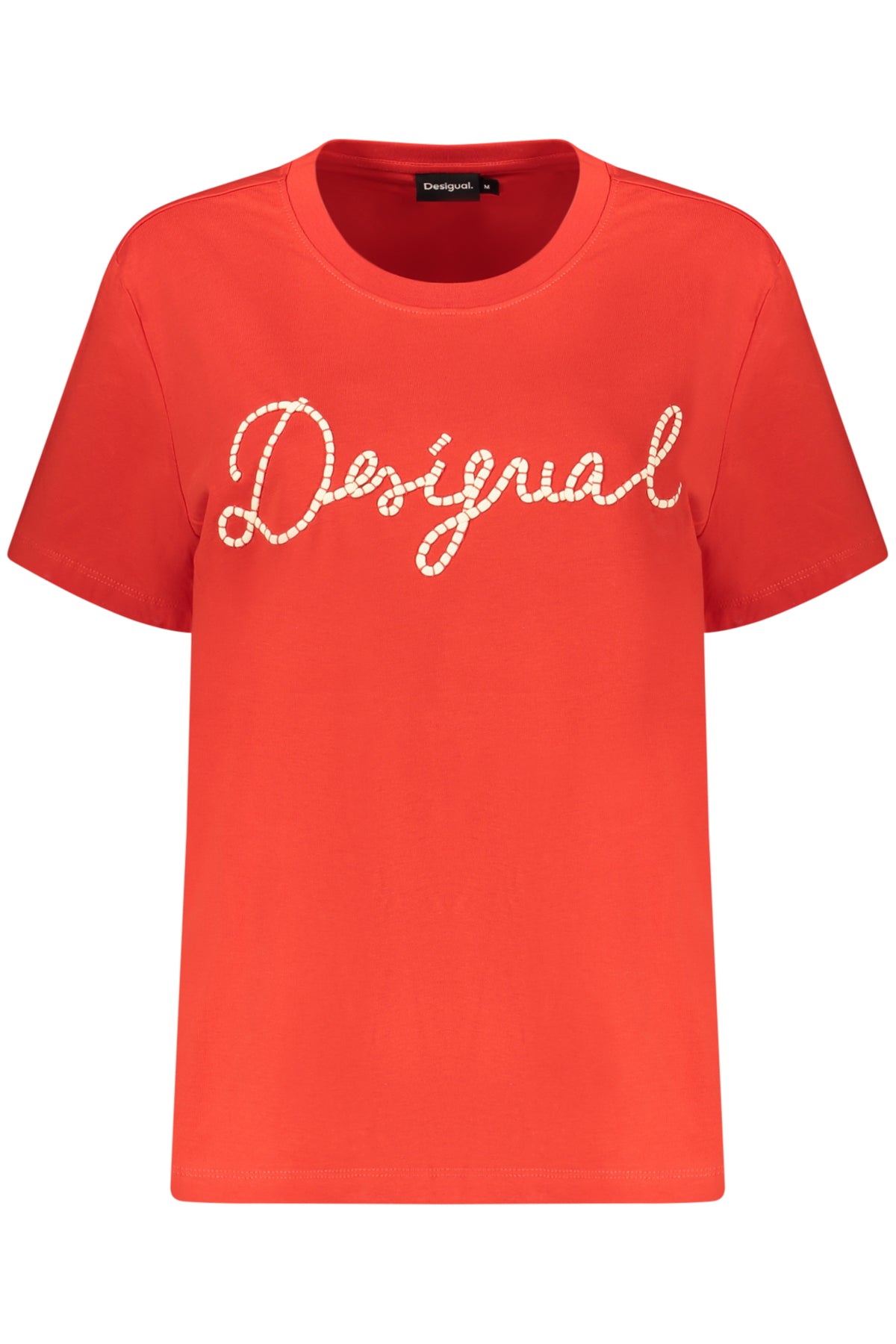 T-SHIRT EM ALGODÃO DESIGUAL MULHER VERMELHA
