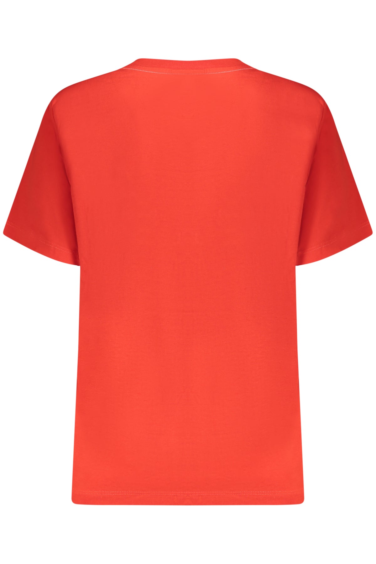 T-SHIRT EM ALGODÃO DESIGUAL MULHER VERMELHA