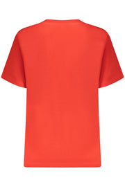 T-SHIRT EM ALGODÃO DESIGUAL MULHER VERMELHA