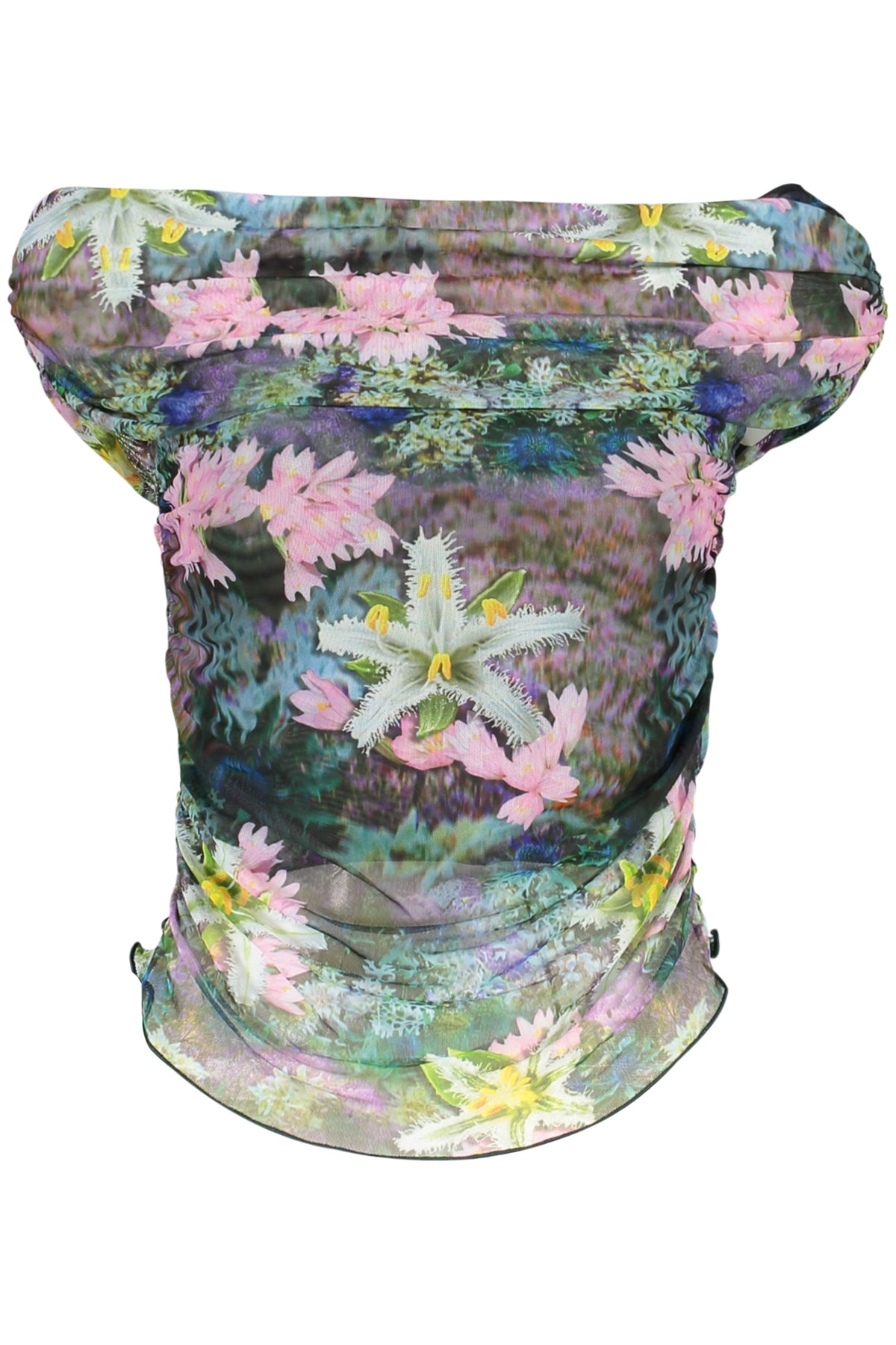 T-SHIRT EM ALGODÃO DESIGUAL MULHER VERDE