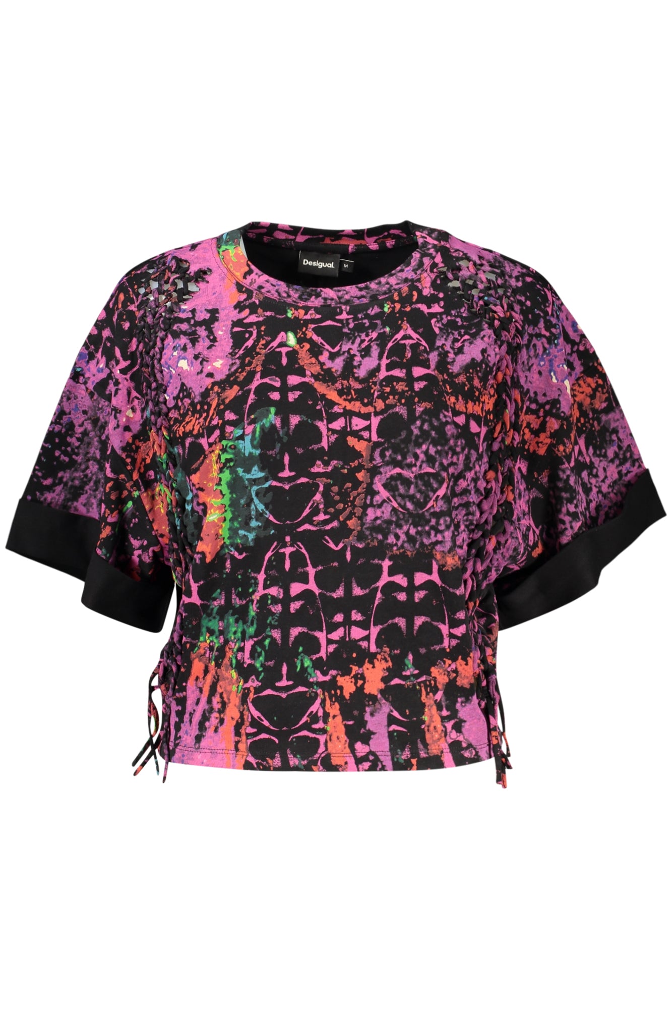 T-SHIRT EM ALGODÃO DESIGUAL MULHER ROXA